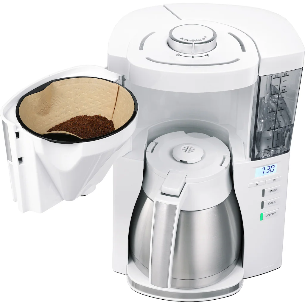 Melitta Filterkaffeemaschine »LOOK® Therm Timer 1025-17 Weiß«, 1,25 L Kaffeekanne, Papierfilter, 1x4 – Bild 4