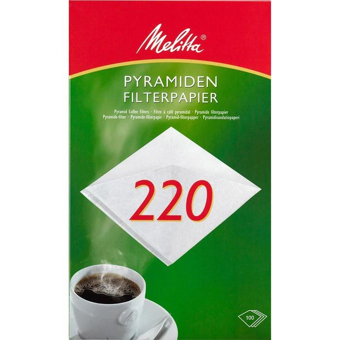 Melitta Filtertüten 220 G, Pyramidenfilter, Weiß, 100 Stück