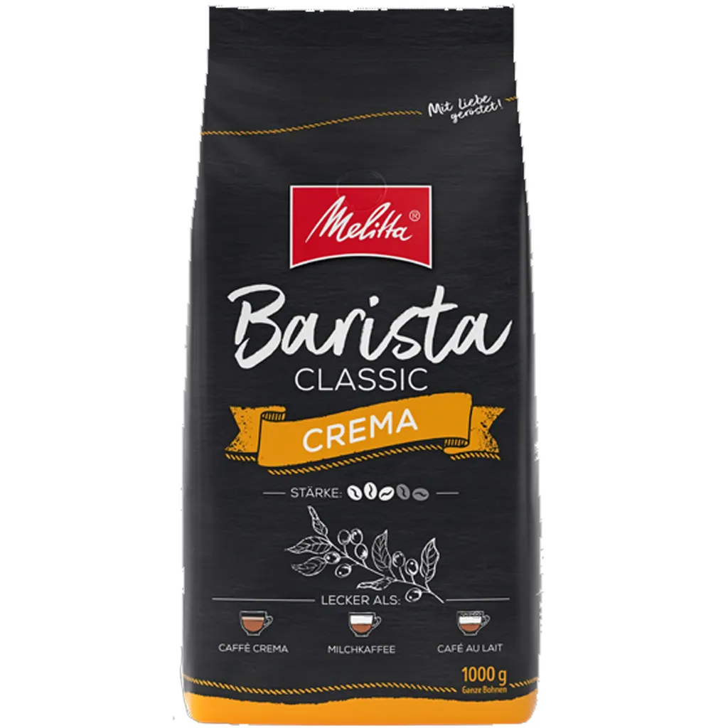MELITTA Ganze Kaffeebohnen Barista Crema 1 Kg Ausgewogen Harmonisch Stärke 3