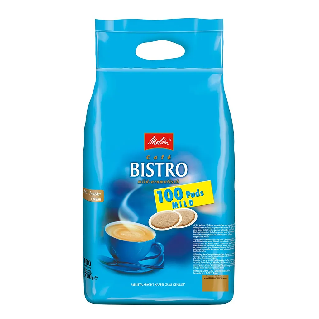 Melitta Bistro Kaffee Pads Mild Feiner Röstkaffee 100 Stück 700g