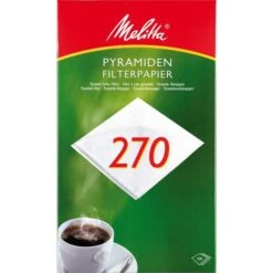 Melitta Filtertüten 270 G, Pyramidenfilter, Weiß, 100 Stück