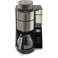 Melitta Kaffeemaschine Mit Mahlwerk »AromaFresh«, 1,25 L Kaffeekanne, Papierfilter, 1x4, Glas 1021-03 Anthrazit